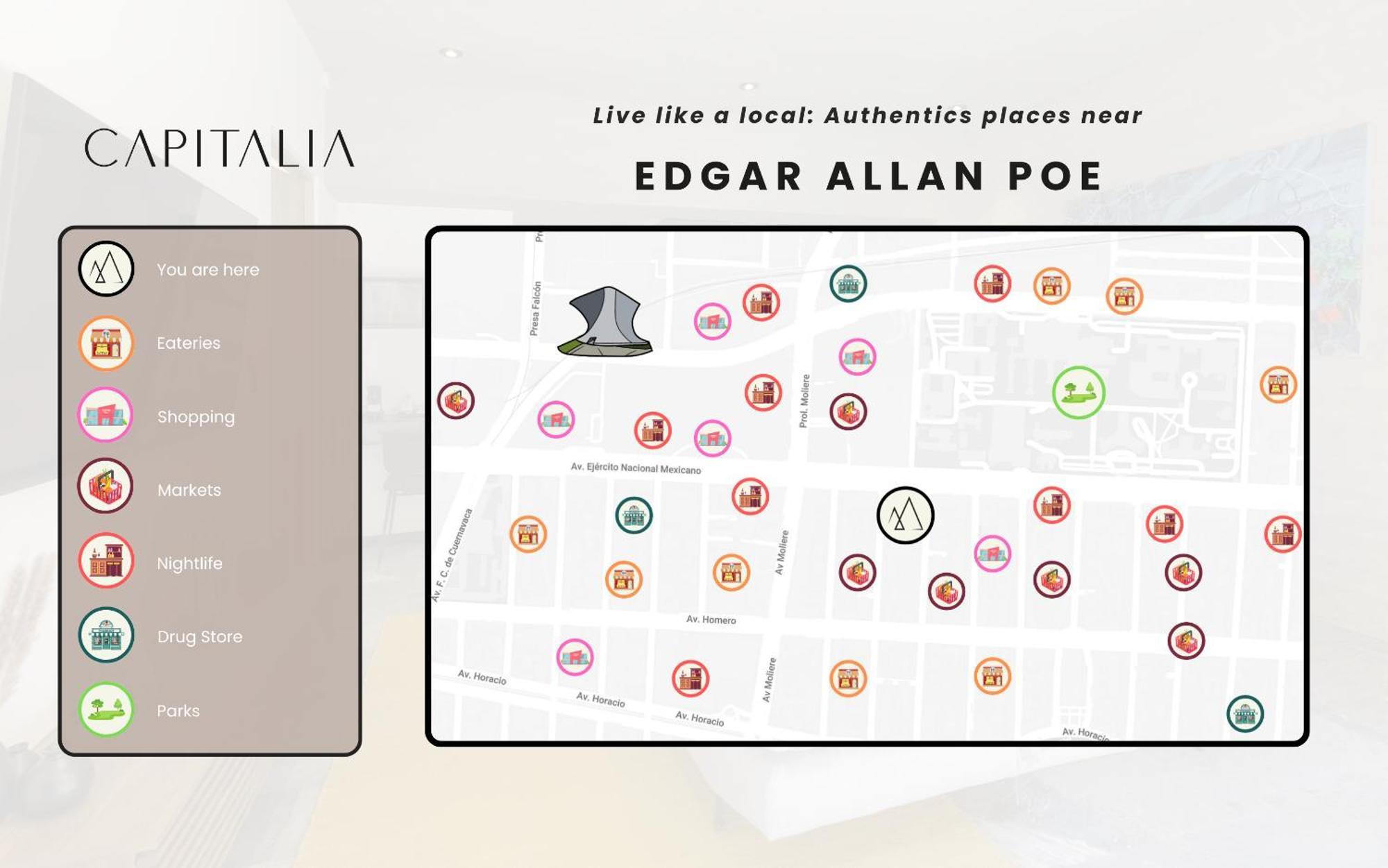 Capitalia - Luxury Apartments - Edgar Allan Poe Meksika Dış mekan fotoğraf